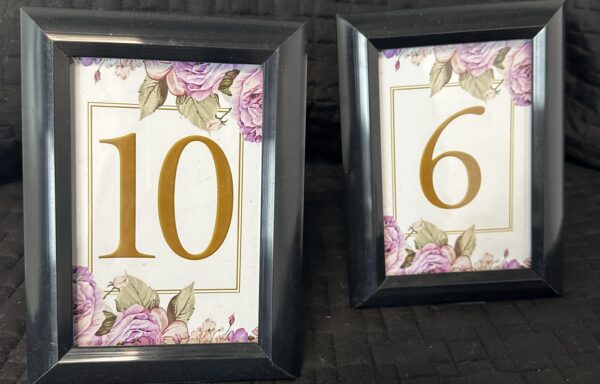 Numéros de table – Cadre Noir / Table Numbers -Black frame